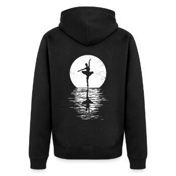Ballett, Ballerina, Girl, Mädchen, Tanzen - Unisex Premium Bio Zip Hoodie - Schwarz - Hinten - Nico (187cm)