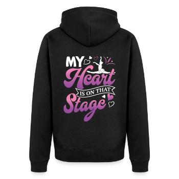 Ballett, Ballerina, Girl, Mädchen, Tanzen - Unisex Premium Bio Zip Hoodie - Schwarz - Hinten - Nico (187cm)