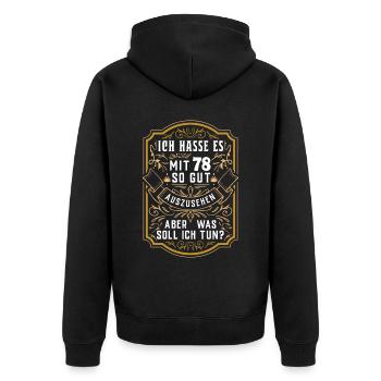 52 Birthday Party Old Year of Construction - Unisex Premium Organic Zip Hoodie - black - Back - Nico (187cm)