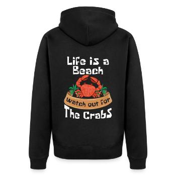 Crabe Tshirt Crabe Crevettes Scorpion Homard - Veste à capuche bio Premium Unisexe - noir - Dos - Nico (187cm)