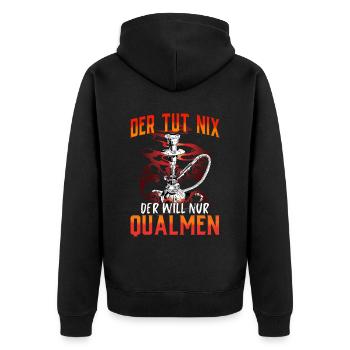 Shisha Doppelapfel Hookah Rauchen Tabak Vape Kohle - Unisex Premium Bio Zip Hoodie - Schwarz - Hinten - Nico (187cm)