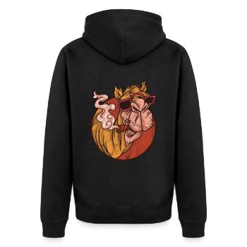 Camel Gift Lama Alpaga Llama Animal Fumer - Veste à capuche bio Premium Unisexe - noir - Dos - Nico (187cm)