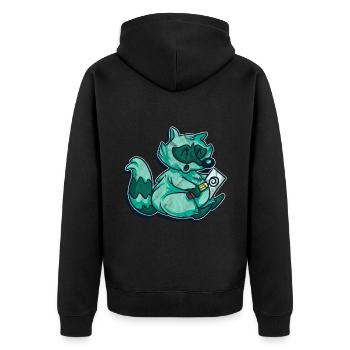 Raccoon Racoon Animal Gift Ferret Marten - Unisex Premium Organic Zip Hoodie - black - Back - Nico (187cm)