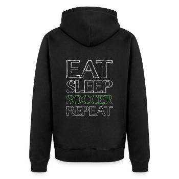 Manger du football de sommeil - Veste à capuche bio Premium Unisexe - noir - Dos - Nico (187cm)