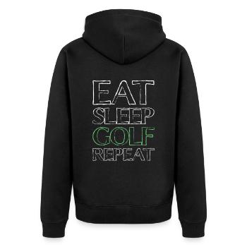 Manger Sleep Golf - Veste à capuche bio Premium Unisexe - noir - Dos - Nico (187cm)