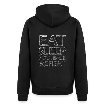 Eating Sleep Rugby - Unisex Premium Organic Zip Hoodie - black - Back - Nico (187cm)