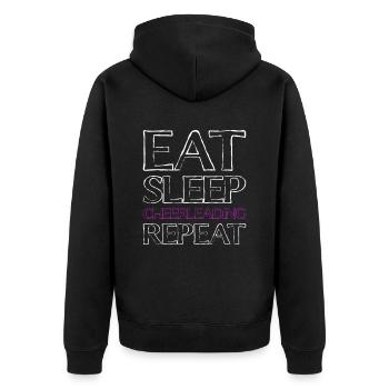 eat sleep cheerleading - Unisex Premium Bio Zip Hoodie - Schwarz - Hinten - Nico (187cm)