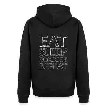 Manger du football de sommeil - Veste à capuche bio Premium Unisexe - noir - Dos - Nico (187cm)