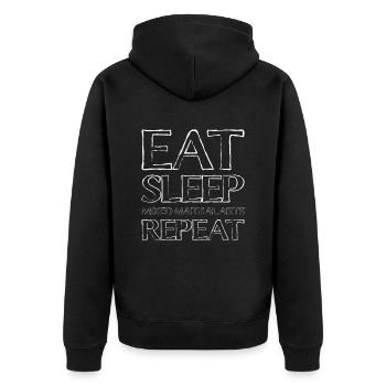 Eating Sleep Martial Arts - Unisex Premium Organic Zip Hoodie - black - Back - Nico (187cm)