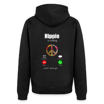 Hippie - Veste à capuche bio Premium Unisexe - noir - Dos - Nico (187cm)