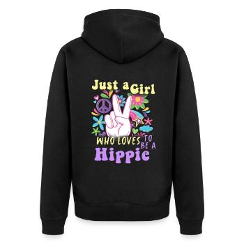 Hippie Peace Groovy Flowerpower Boho Woodstock - Veste à capuche bio Premium Unisexe - noir - Dos - Nico (187cm)