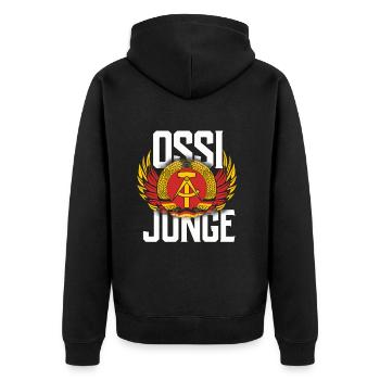 Allemagne de l’Est Cadeau Est Ossi RDA Ostalgie - Veste à capuche bio Premium Unisexe - noir - Dos - Nico (187cm)