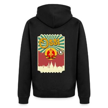 Allemagne de l’Est Cadeau Est Ossi RDA Ostalgie - Veste à capuche bio Premium Unisexe - noir - Dos - Nico (187cm)