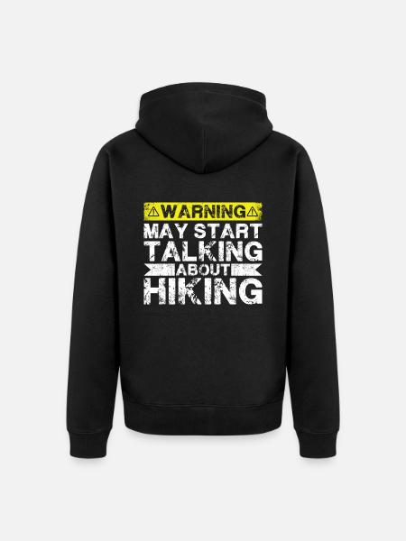 Start talking about hiking - Unisex Premium Organic Zip Hoodie - black