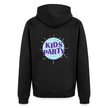 Kids Party Party Dance Music Friends - Unisex Premium Organic Zip Hoodie - black - Back - Nico (187cm)