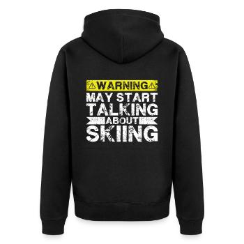 Sprechen Sie Über Ski Skifahren - Unisex Premium Bio Zip Hoodie - Schwarz - Hinten - Nico (187cm)