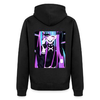 Goth Anime Vaporwave mignon et effrayant Goth - Veste à capuche bio Premium Unisexe - noir - Dos - Nico (187cm)