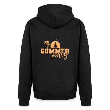 Summer Party Feiern tanzen Musik Freunde - Unisex Premium Bio Zip Hoodie - Schwarz - Hinten - Nico (187cm)