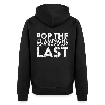 Pop The Hat meinen Letzte für die - Veste à capuche bio Premium Unisexe - noir - Dos - Nico (187cm)