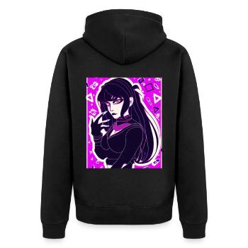 Goth Anime Vaporwave Mignon Creepy Goth Girl - Veste à capuche bio Premium Unisexe - noir - Dos - Nico (187cm)