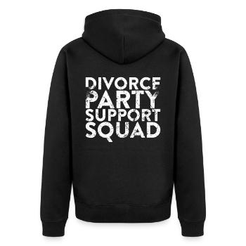 Divorce Party Support Group For - Unisex Premium Organic Zip Hoodie - black - Back - Nico (187cm)
