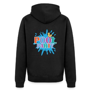Pool Party Celebrations Dancing Music Friends - Unisex Premium Organic Zip Hoodie - black - Back - Nico (187cm)