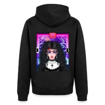 Goth Anime Vaporwave Mignon Creepy Goth Girl - Veste à capuche bio Premium Unisexe - noir - Dos - Nico (187cm)