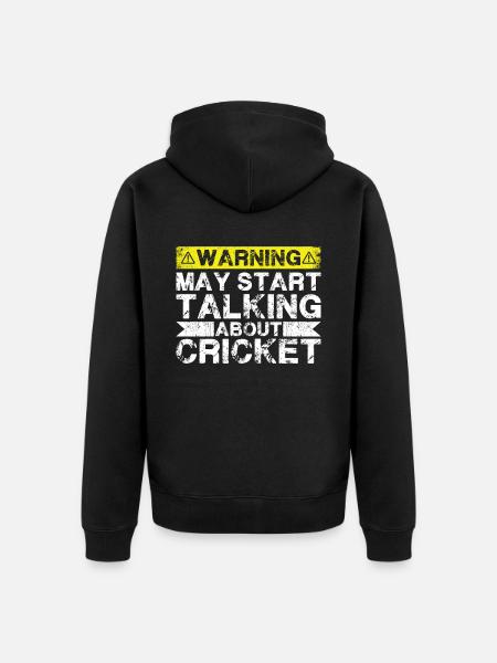 Apropos Cricket - Unisex Premium Bio Zip Hoodie - Schwarz