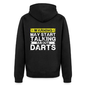 Talk about Dart - Unisex Premium Organic Zip Hoodie - black - Back - Nico (187cm)