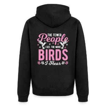Ornithologie Observation des oiseaux Amateurs d’oiseaux Oiseaux - Veste à capuche bio Premium Unisexe - noir - Dos - Nico (187cm)
