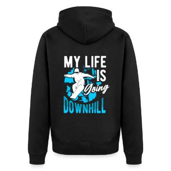 Ski Snowboard Snowboarding - Unisex Premium Organic Zip Hoodie - black - Back - Nico (187cm)