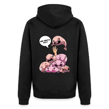 Funny Blobfish Mir Geht's Gut Fisch - Unisex Premium Organic Zip Hoodie - black - Back - Nico (187cm)