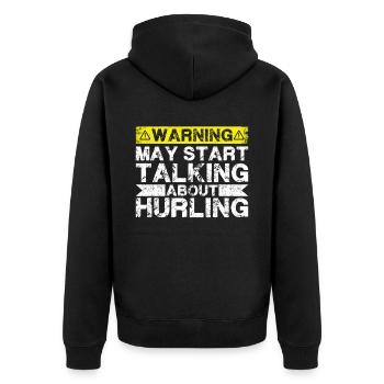 Über Das Schleusten Sprechen - Unisex Premium Bio Zip Hoodie - Schwarz - Hinten - Nico (187cm)