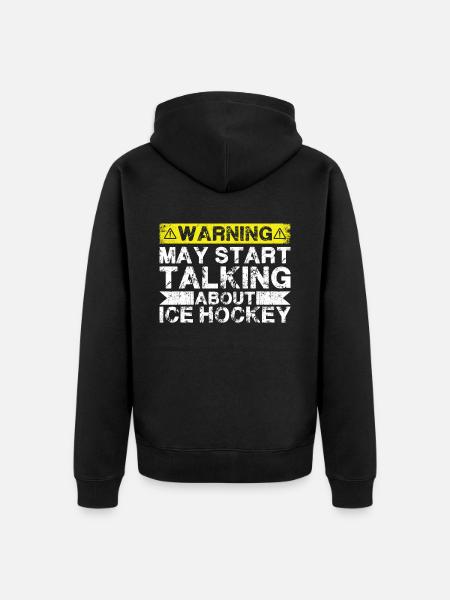 Apropos Eishockey - Unisex Premium Bio Zip Hoodie - Schwarz