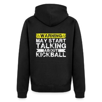 Apropos Kickball - Unisex Premium Bio Zip Hoodie - Schwarz - Hinten - Nico (187cm)