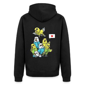 Drôle de perroquet Perruche Oiseau - Veste à capuche bio Premium Unisexe - noir - Dos - Nico (187cm)