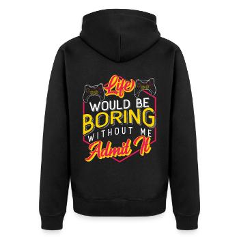 Gamer Gamer Gaming Console Video Games - Unisex Premium Organic Zip Hoodie - black - Back - Nico (187cm)