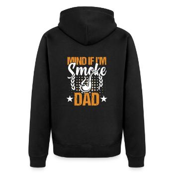 Pfeifen Rauchen Zigarette Rauchen Zigarre Pfeifenb - Unisex Premium Bio Zip Hoodie - Schwarz - Hinten - Nico (187cm)