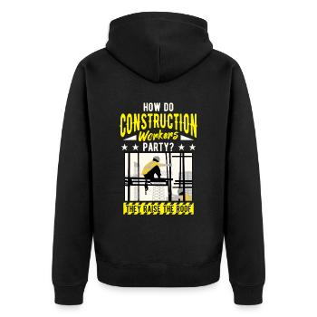 Infrastructure construction construction construction workers - Unisex Premium Organic Zip Hoodie - black - Back - Nico (187cm)