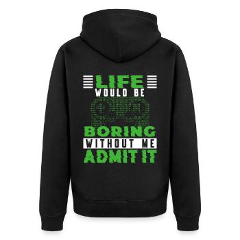 Gamer Gamer Gaming Console Video Games - Unisex Premium Organic Zip Hoodie - black - Back - Nico (187cm)