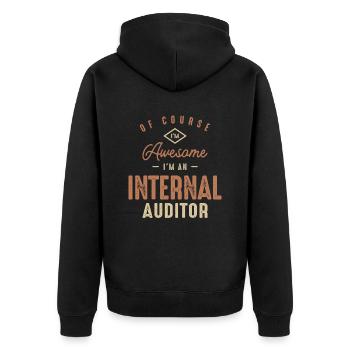 I'm Awesome I'm a Internal Auditor Funny Job - Unisex Premium Organic Zip Hoodie - black - Back - Nico (187cm)