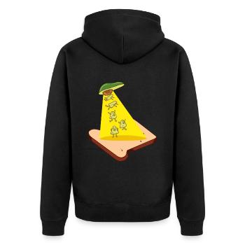 Avocado Toast - Unisex Premium Bio Zip Hoodie - Schwarz - Hinten - Nico (187cm)