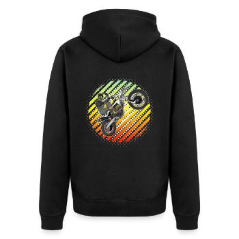 Motocross / Enduro / Freestyle mx / Dirtbike rétro - Veste à capuche bio Premium Unisexe - noir - Dos - Nico (187cm)
