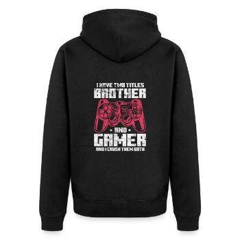 Frère Gamer - Veste à capuche bio Premium Unisexe - noir - Dos - Nico (187cm)