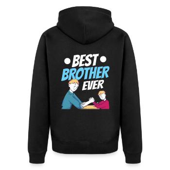 Bester Bruder Aller Zeiten Freund Brüder Team - Unisex Premium Bio Zip Hoodie - Schwarz - Hinten - Nico (187cm)
