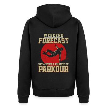 Parkour Free Running Traceur - Veste à capuche bio Premium Unisexe - noir - Dos - Nico (187cm)