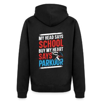 Parkour Free Running Traceur - Veste à capuche bio Premium Unisexe - noir - Dos - Nico (187cm)