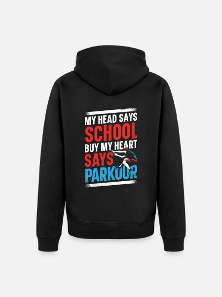 Parkour Free Running Traceur - Unisex Premium Organic Zip Hoodie - black