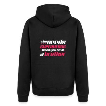 Big Brother Sibling Sister Gift - Unisex Premium Organic Zip Hoodie - black - Back - Nico (187cm)