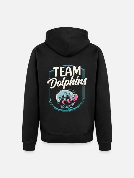 Team Dolphins Dolphin Dolphin Lovers - Unisex Premium Organic Zip Hoodie - black